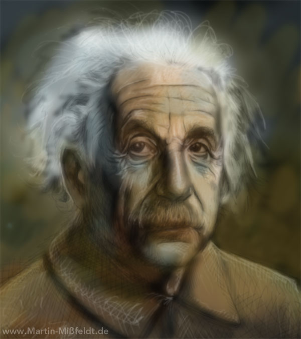 Painting digital - Creation of the portraits of Albert Einstein
