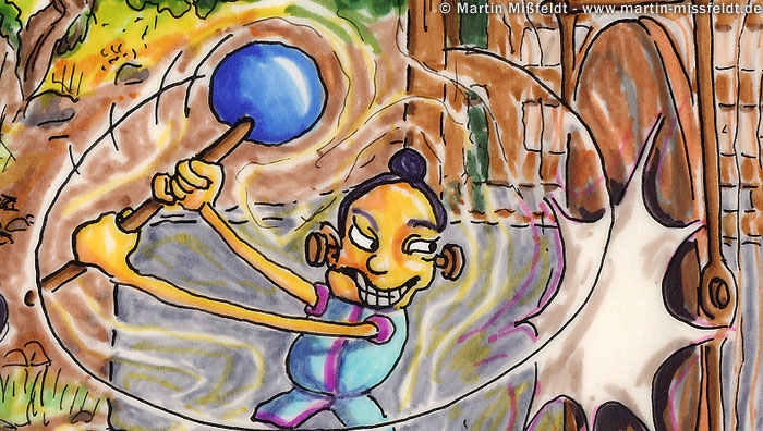 Chinesicher Gong | Colorierte Illustration Chinesicher Gong | Colorierte Illustration