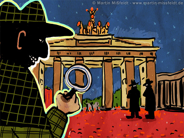 Digitale Zeichnung: Detektei Mauer & Lauer - Detektive in Berlin