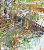 Ölmalerei: Ölmalerei : nasser Herbstboden (abstrakte Malerei)