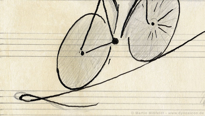 bike riding cartoon. The icycle on the high wire