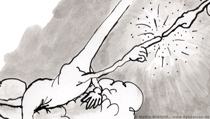 Die Erschaffung Adams durch Fingerzeig | Kunst Cartoon Die Erschaffung Adams durch Fingerzeig | Kunst Cartoon