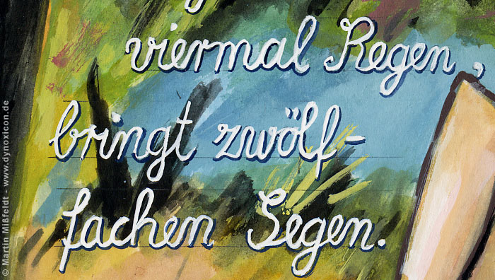Im Juni viermal Regen, bringt zwölffachen Segen. | Kunst Cartoon Im Juni viermal Regen, bringt zwölffachen Segen. | Kunst Cartoon
