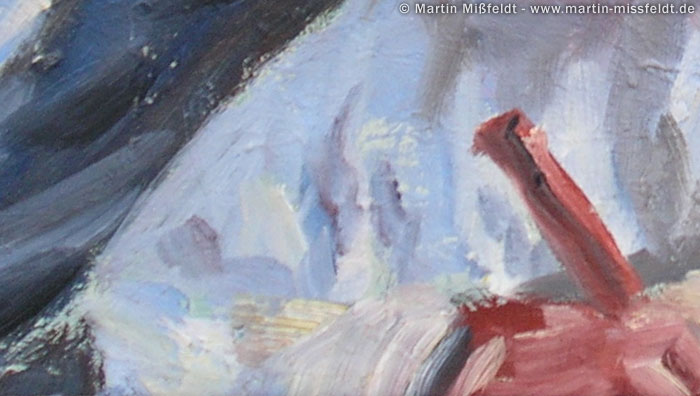 Hand mit Stift | Ölmalerei