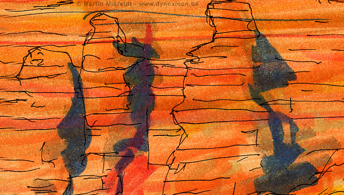 Der rot glimmende Canyon | Humor Cartoon