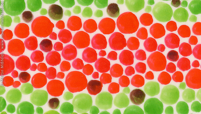 Red and green points, bar | Color picture
