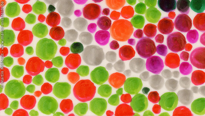 Farbige und farblose Punkte | Farbstift Bild Farbige und farblose Punkte | Farbstift Bild