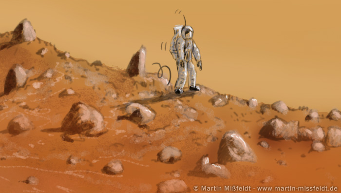 Astronaut auf dem Mars | Speed painting