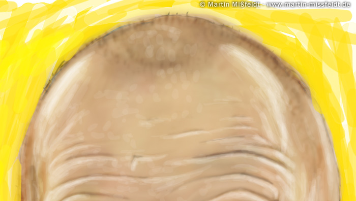 Stirn, kurze Haare, Gelb | Speed painting