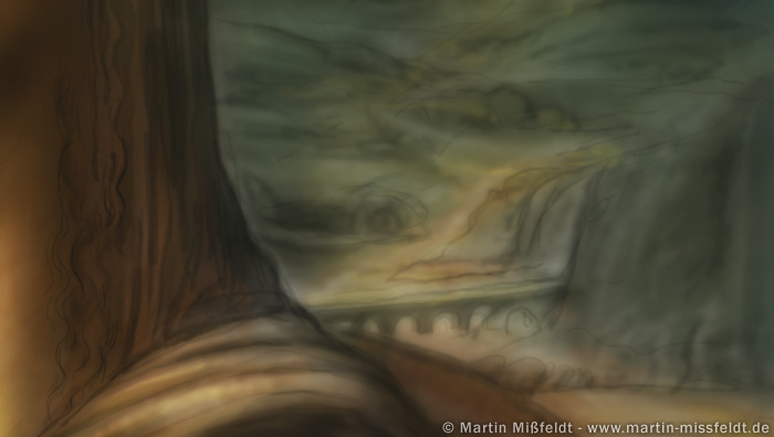Öde Landschaft mit Brücke | Speed painting Öde Landschaft mit Brücke | Speed painting