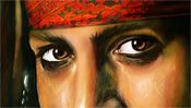 Pirate look, strange eyes