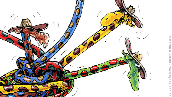 Bunte Cowboys | Giraffen Cartoon