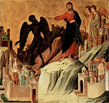 Duccio, Die Versuchung Christi