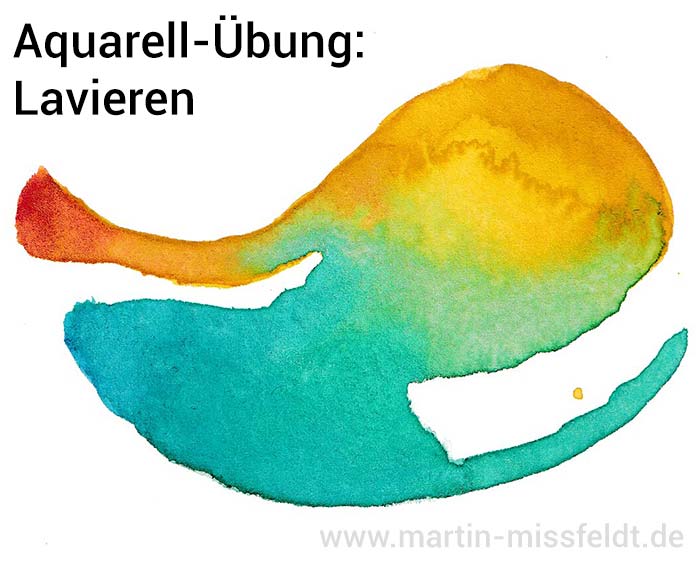 Aquarell-Übung: Lavieren