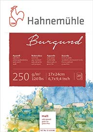 Aquarellpapier 20 Blatt, Hahnemühle Burgund 250g/m², 17 x 24 cm
