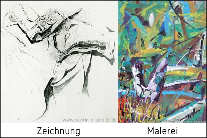 Malerei oder Zeichnung? Unterschied