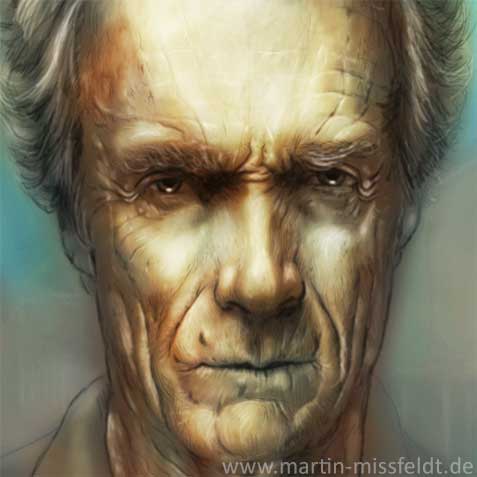 Digitale Malerei (Clint Eastwood)