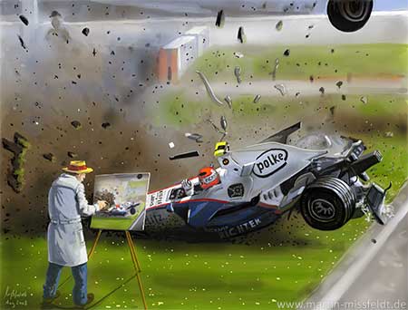 Digitale Malerei: F1 Crash, Photoshop