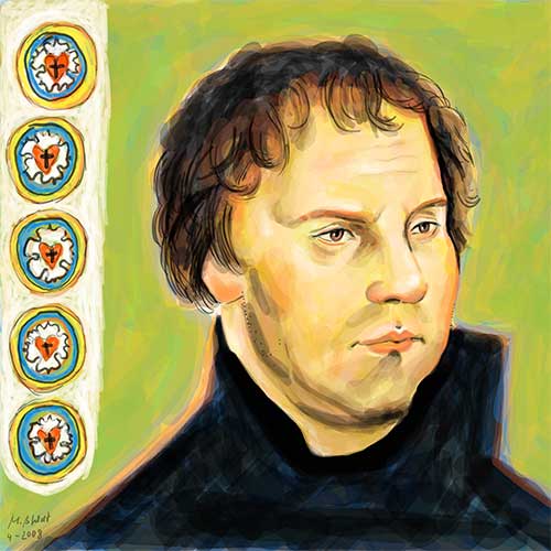 Digitales Aquarell: Martin Luther