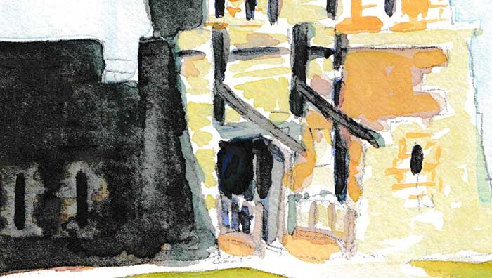 Tour Vauban (Aquarellbild, Detail 1)