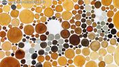 Aquarellbild: Farbige Punkte
