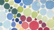 Blaues Pferd Punktebild (Aquarell) (Detail 3)