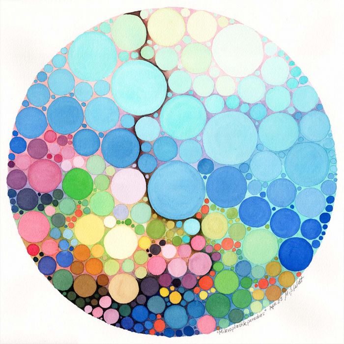 Farbperspektive in meiner Kunst: Mikroplastikparadies, Aquarell