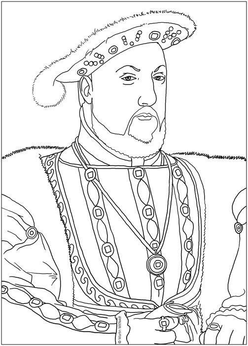 Ausmalbild: König Heinrich IIX.