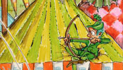 Robin Hood auf Zeltdach