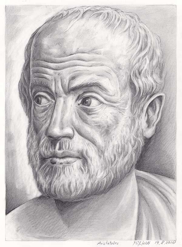 Aristoteles Portrait Zeichnung