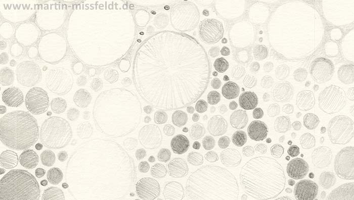 Bleistiftzeichnung Punkte (Detail 1)