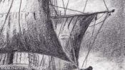 Bleistiftzeichnung Segelschiff (Detail 4)