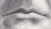 Mund (Portraitzeichnung, Detail 3)