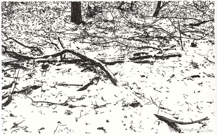 Flüsternder Schnee (Tuschezeichnung)