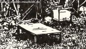 Zeichnung einer Liege im Garten (Detail 1)