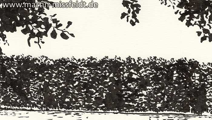 Wukensee (Grafik, Brush-Pen-Zeichnung) (Detail 1)