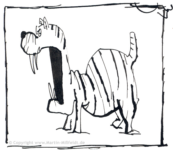 Tiger Federzeichnung