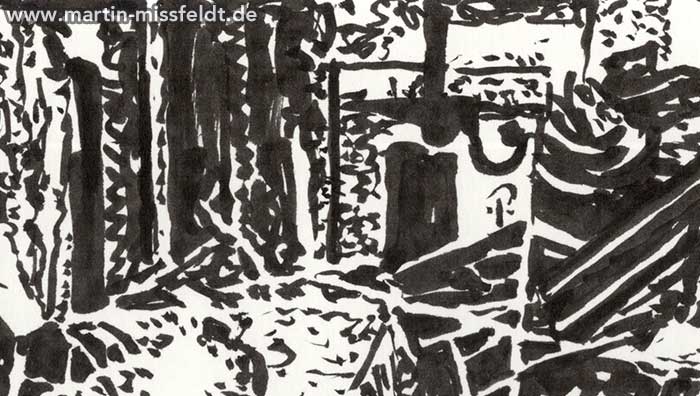 Im Land der Dichter und Henker (Zeichnung zum Gazakrieg) (Detail 1)