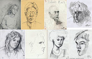 Portraitzeichnungen : Gesichter, mit Bleistift gezeichnet