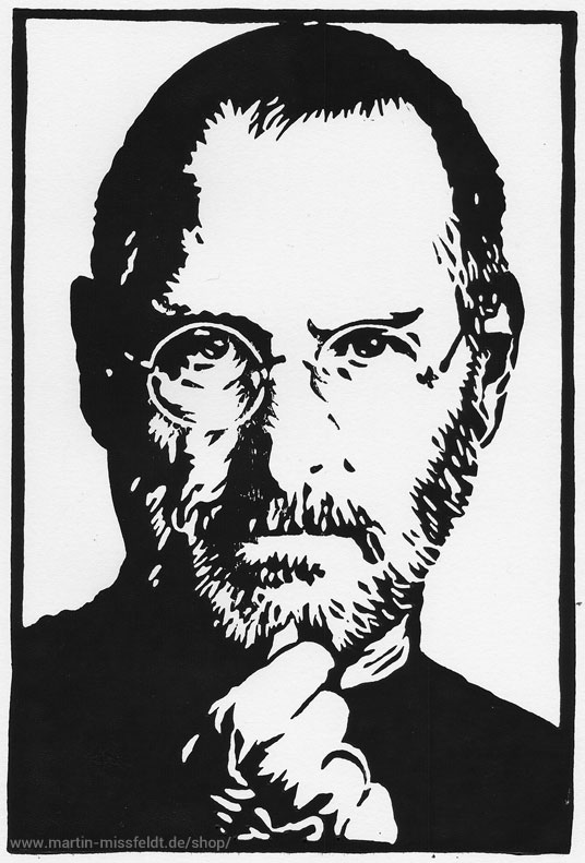 Linoldruck Steve Jobs