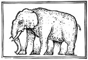 Linolschnitt Elefant