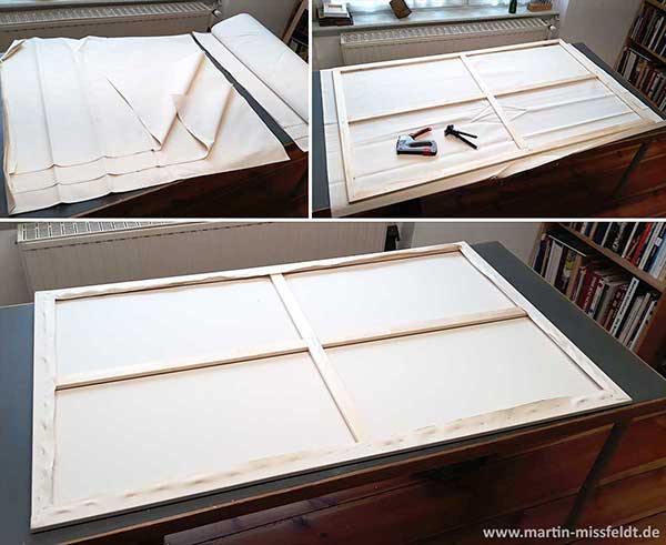Work in Progress: Vorbereitung der Leinwand