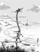 Einsame Giraffe am Tschad-See