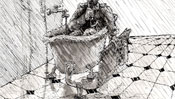 In der Badewanne mit Mantel und Zeitung