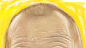 Stirn, kurze Haare