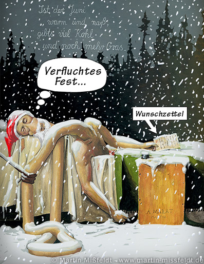 Der Wunschzettel zum Weihnachtsfest (Cartoon)