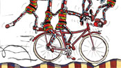 Artisten auf Fahrrad