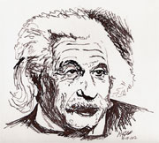 Zeichnung von Albert Einstein