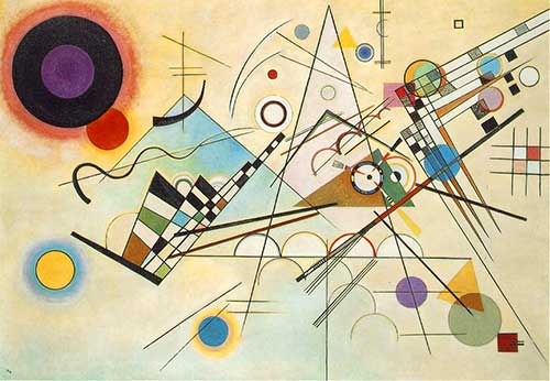 Qualitätskontrast: "Komposition 8" von Wassily Kandinsky, 1923