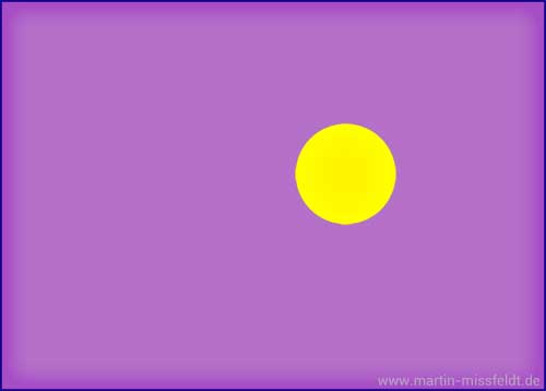 Quantitätskontrast Beispiel: violetter Punkt auf gelber Fläche
